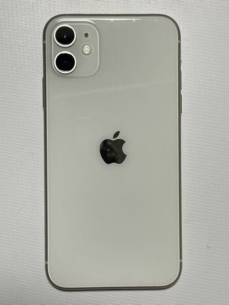 iPhone 11 128GB ホワイト MWM22J/A SIMロック解除済み 中古本体 1円 