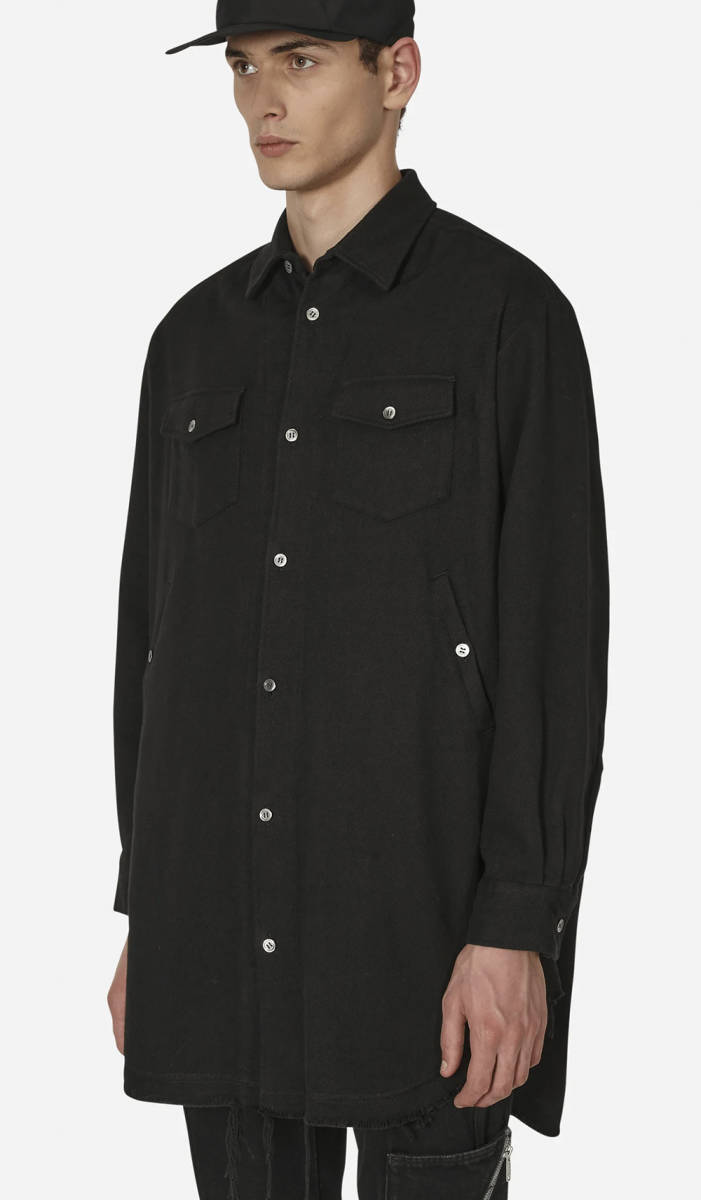 UNDERCOVER Raw Cut Long Overshirt LS Black SIZE 1 アンダーカバー 切りっぱなしロングシャツ