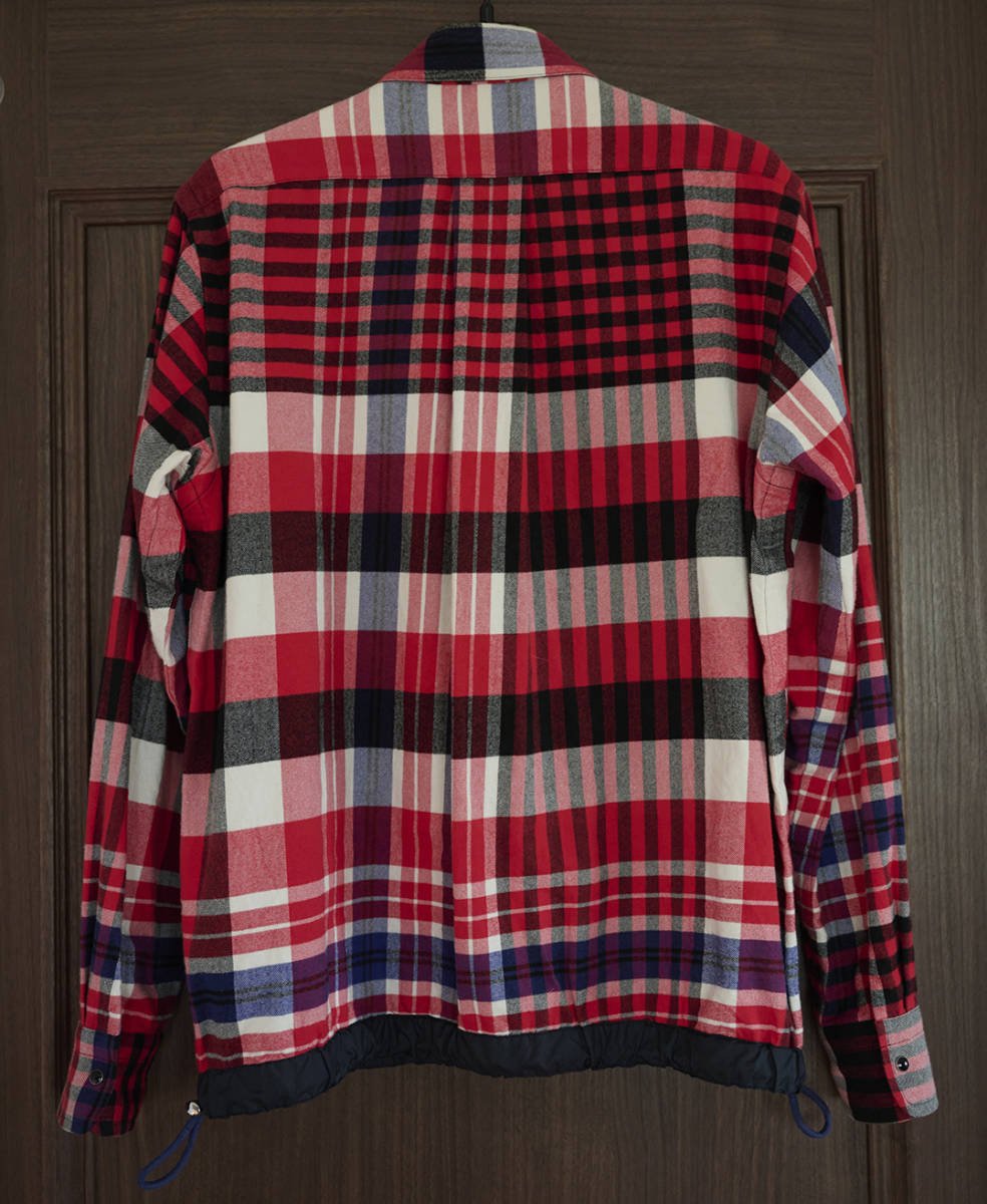 Sacai ドローコードチェックネルウェスタンシャツ 16-01013M RED SIZE 2 サカイ Verbal着用_画像4