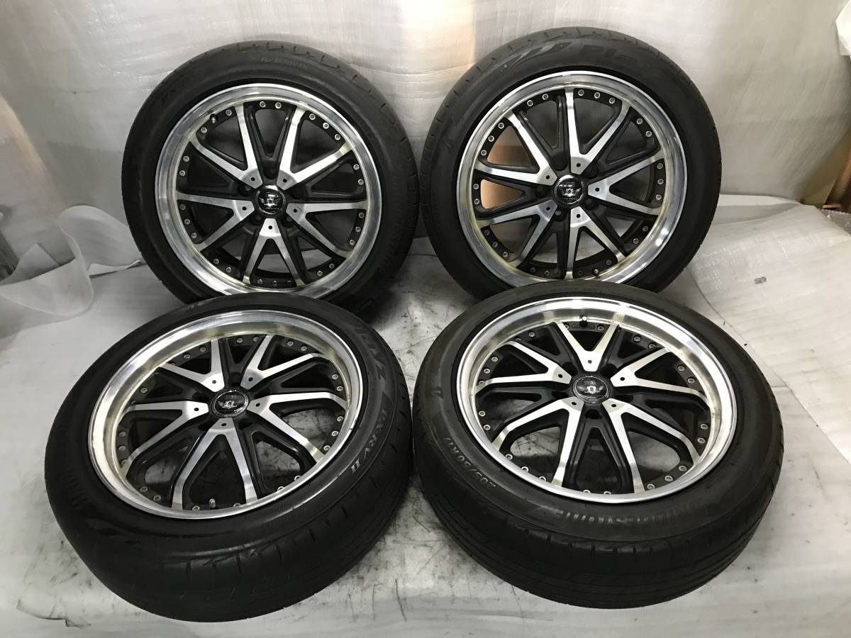 STEINER KYOHO 共豊 シュタイナー アルミホイール 17インチ 17x7J ET 48 PCD 114.3 5H タイヤ 205/50R17 中古 オデッセイ エスティマ ノア_画像1