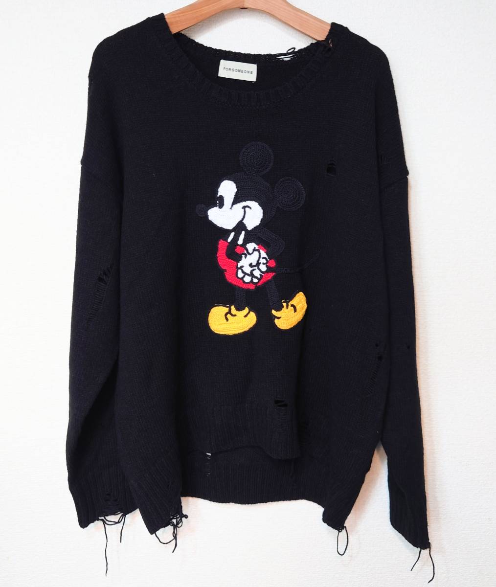 forsomeone MICKEY DAMAGED SWEATER-