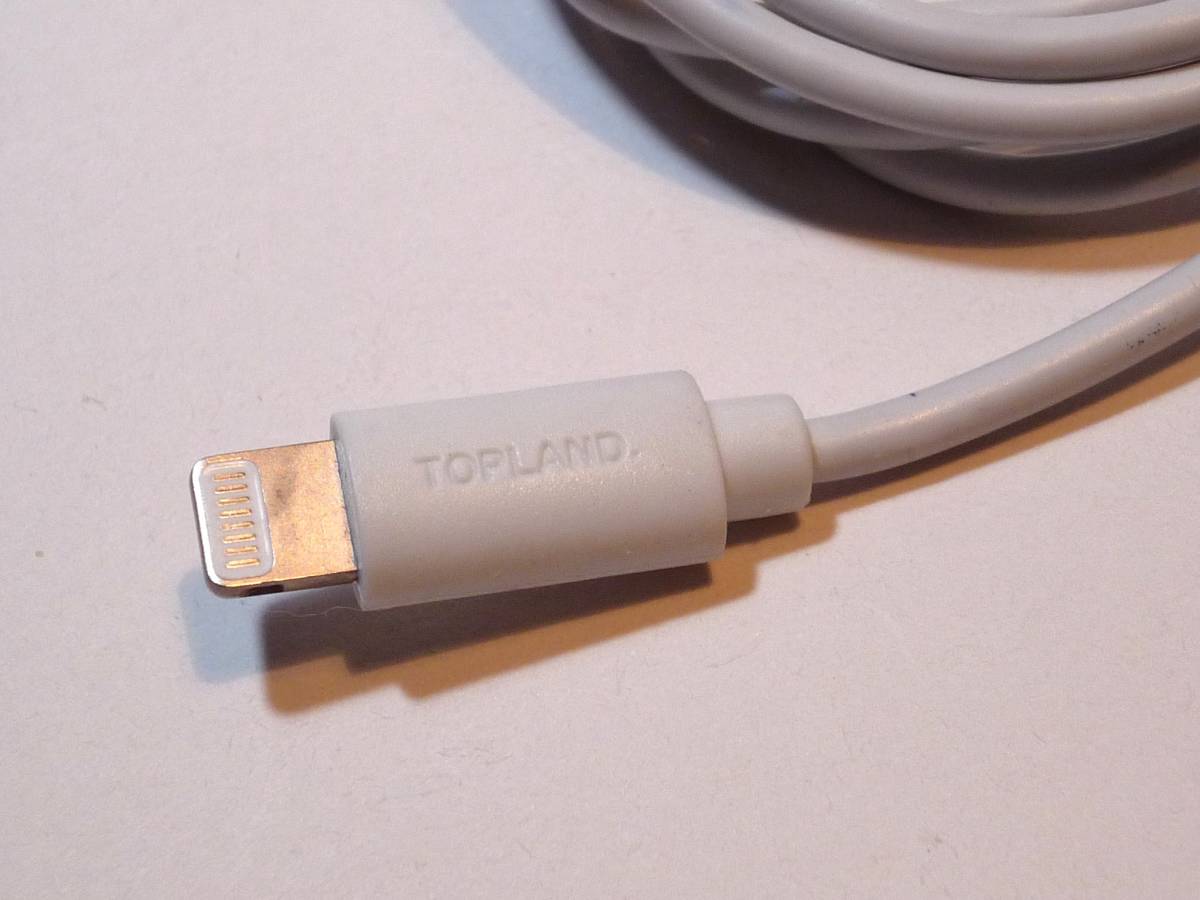39413 TOPLAND/トップランド USB充電 ライトニングケーブル 1.0m_画像2