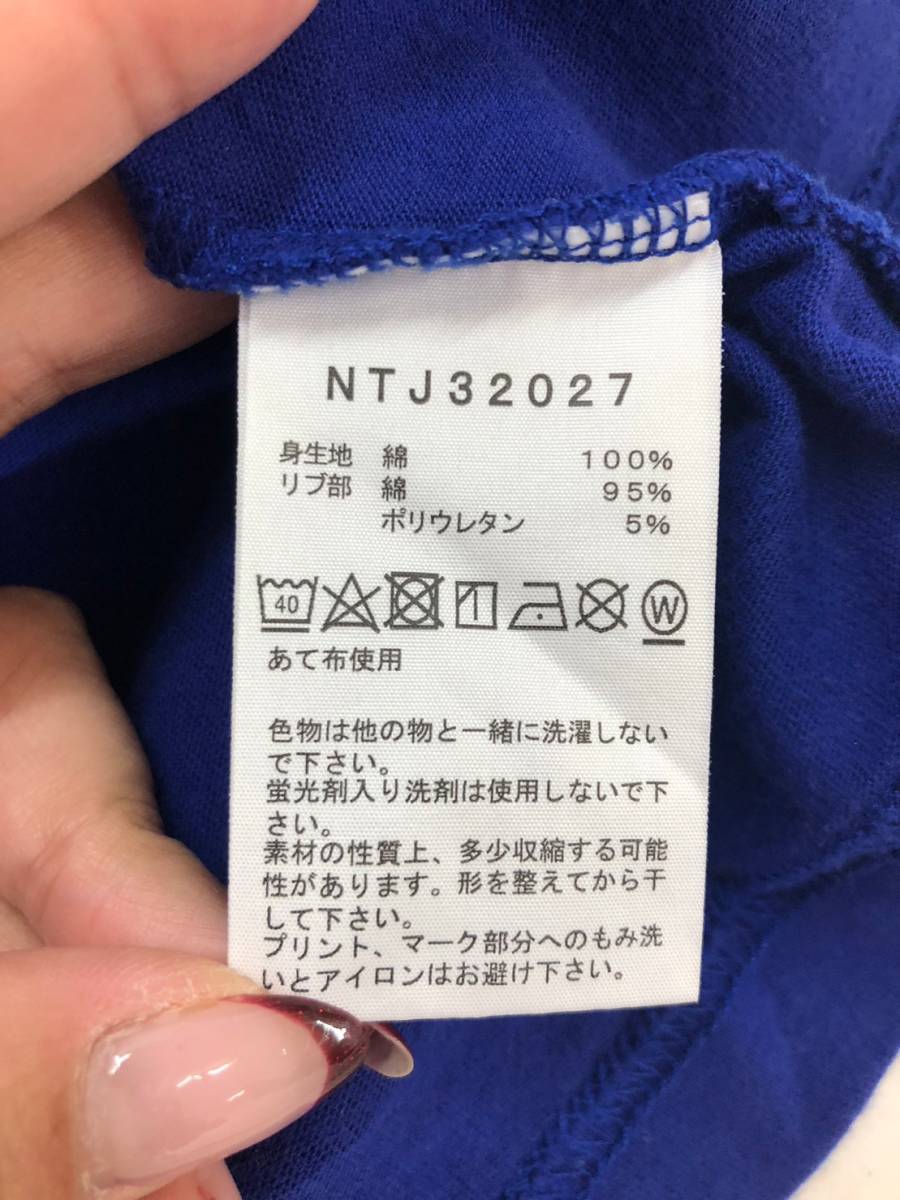 □THE NORTH FACE 半袖Tシャツ 150 青 ノースフェイス キッズ バックプリント NTJ32027 Sビッグルートティー 複数落札同梱OK B231005-302●_画像5