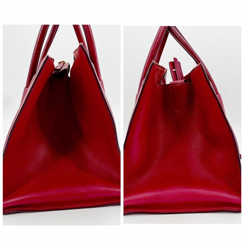 1円 【美品】 CELINE セリーヌ ラゲージ ファントム スクエア トート