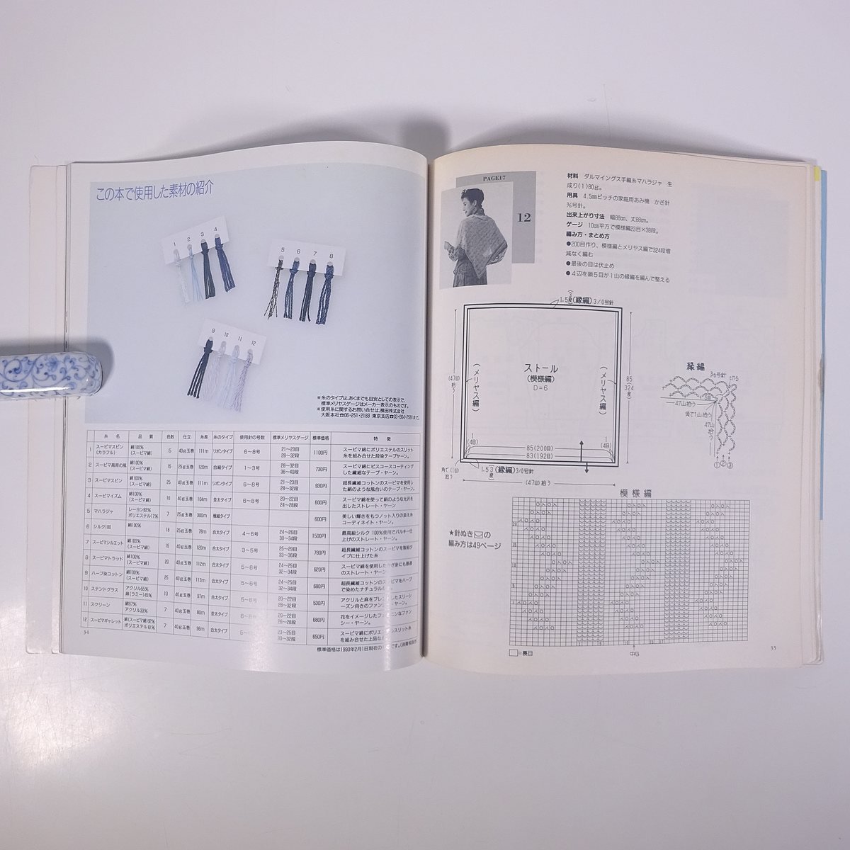 おしゃれなミセスの カーディガン＆ストール 日本ヴォーグ社 1990 大型本 手芸 編物 あみもの 毛糸 ニット 洋服_画像8