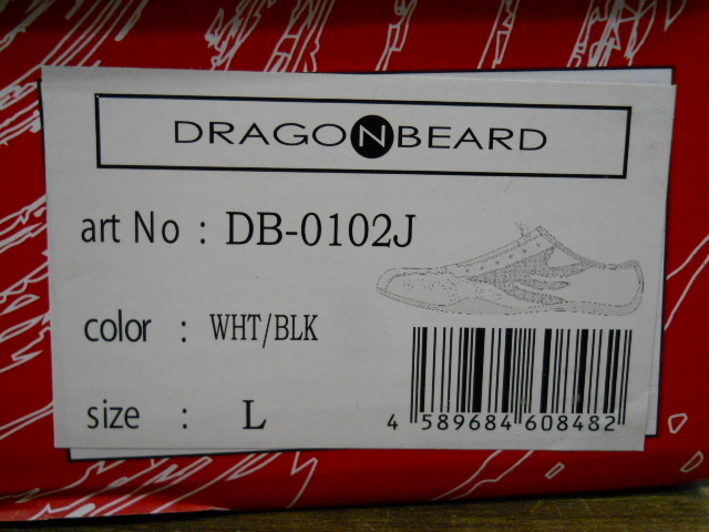 新品 未使用 ドラゴンベアード 白/黒 Ｌサイズ　スライダー DB-0102J （※２4.５ｃm以下推奨）和柄）_新品未使用・保管品