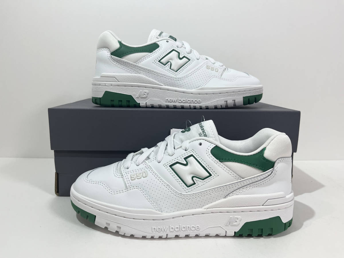 【送料無料】【新品】24.5cm New Balance ニューバランス　BB550SWB　ホワイト/グリーン　WHITE/GREEN