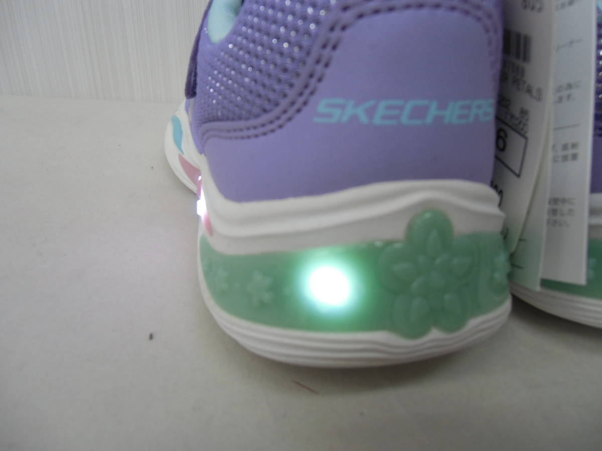 未使用 【18.0cm】SKECHERS スケッチャーズ S LIGHTS-POWER PETALS キッズスニーカー【光る靴】(Sライツパワーペタルズ) ラベンダー_画像5