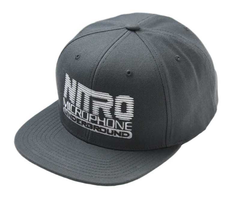 送料無料　NITRO MICROPHONE UNDERGROUND NMU LOGO FLAT VISOR SNAPBACK CAP　GRAPHITE　NITRICH ニトロマイクロフォンアンダーグラウンド_画像1