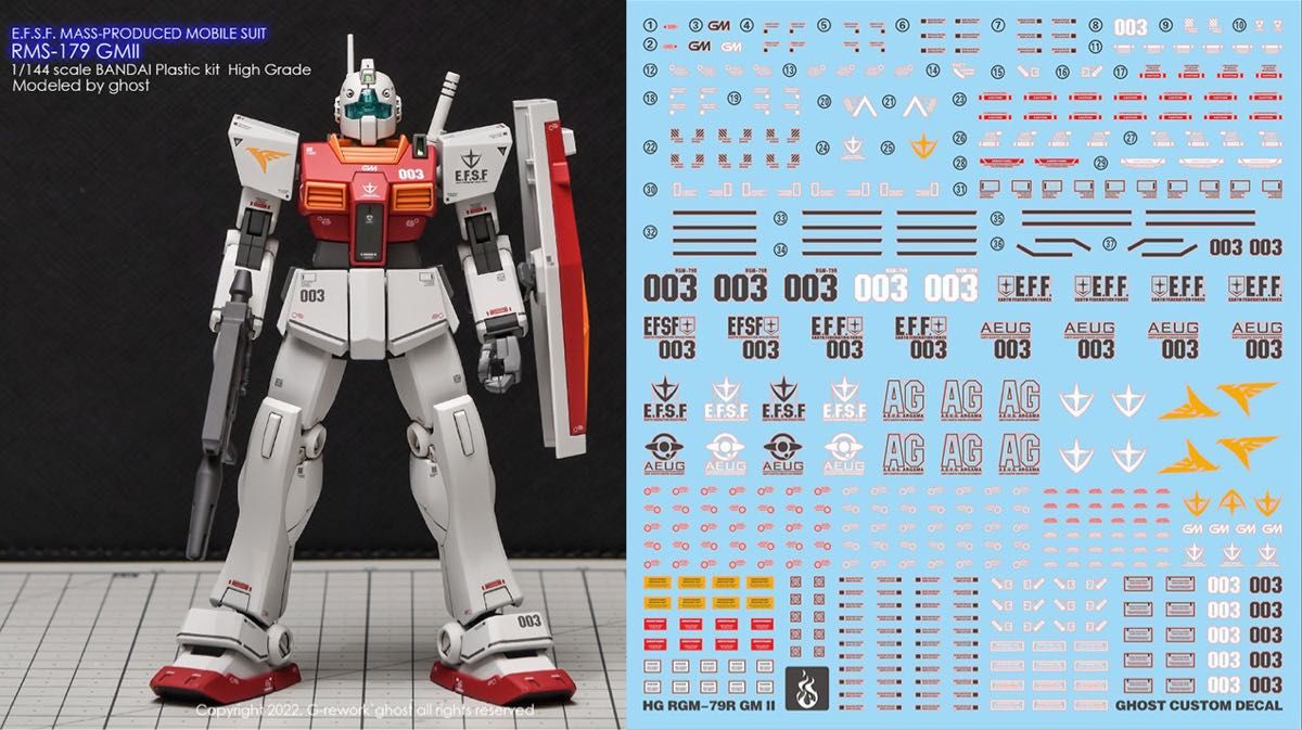 HG 1/144 ジムII 用水転写式デカール 他社製　ガンプラ　ガンダム　プラモデル