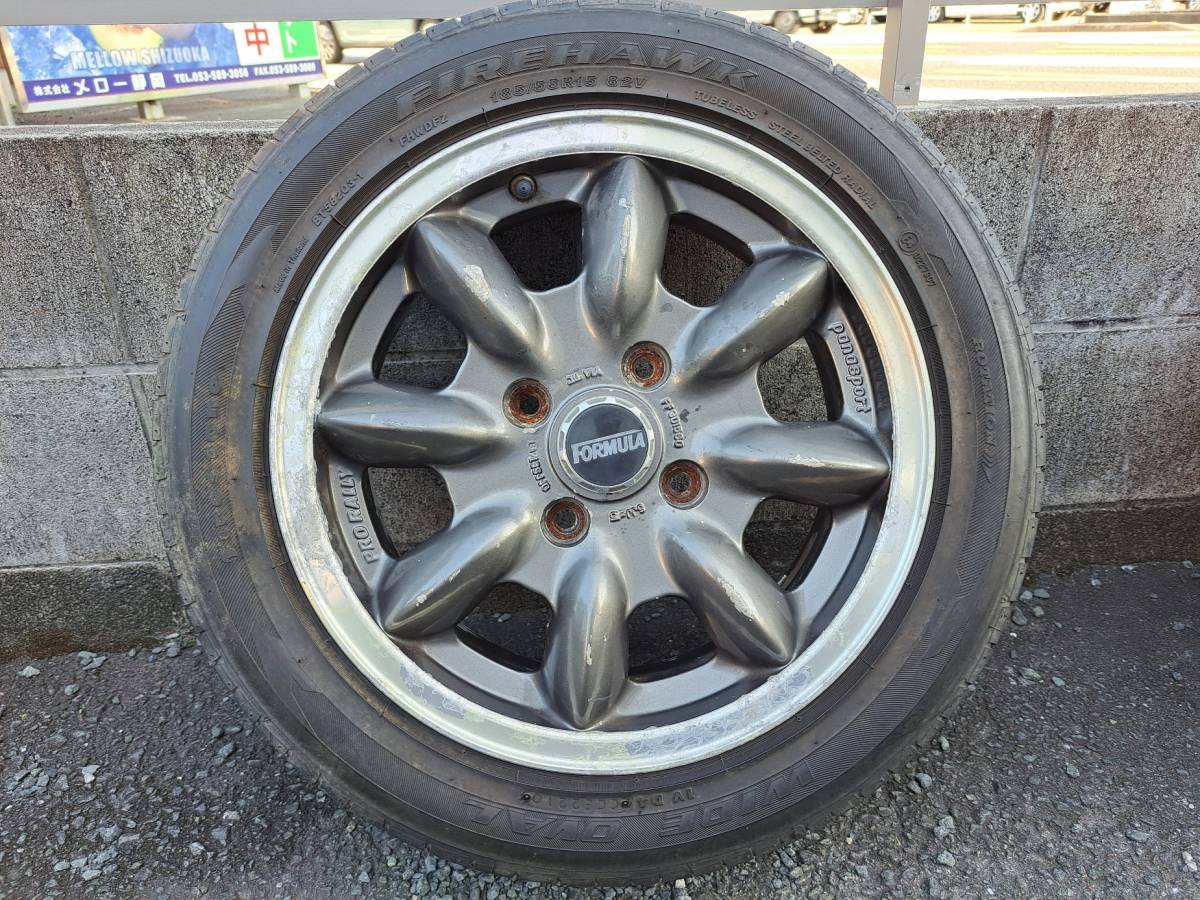 ☆パナスポーツ プロラリー 15インチアルミホイール 15×6J+43 15×6J+48 PCD 114.3 4H 185/55R15 4本 カプチーノ☆04568705_画像2