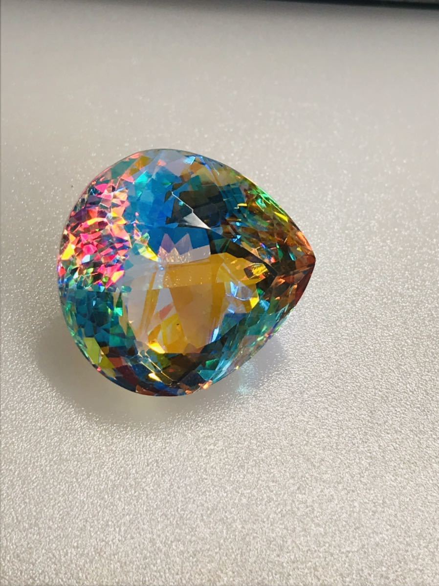 正規 64.50Ct ミスティッククオーツ 天然 虹色 mystic loose gemustone