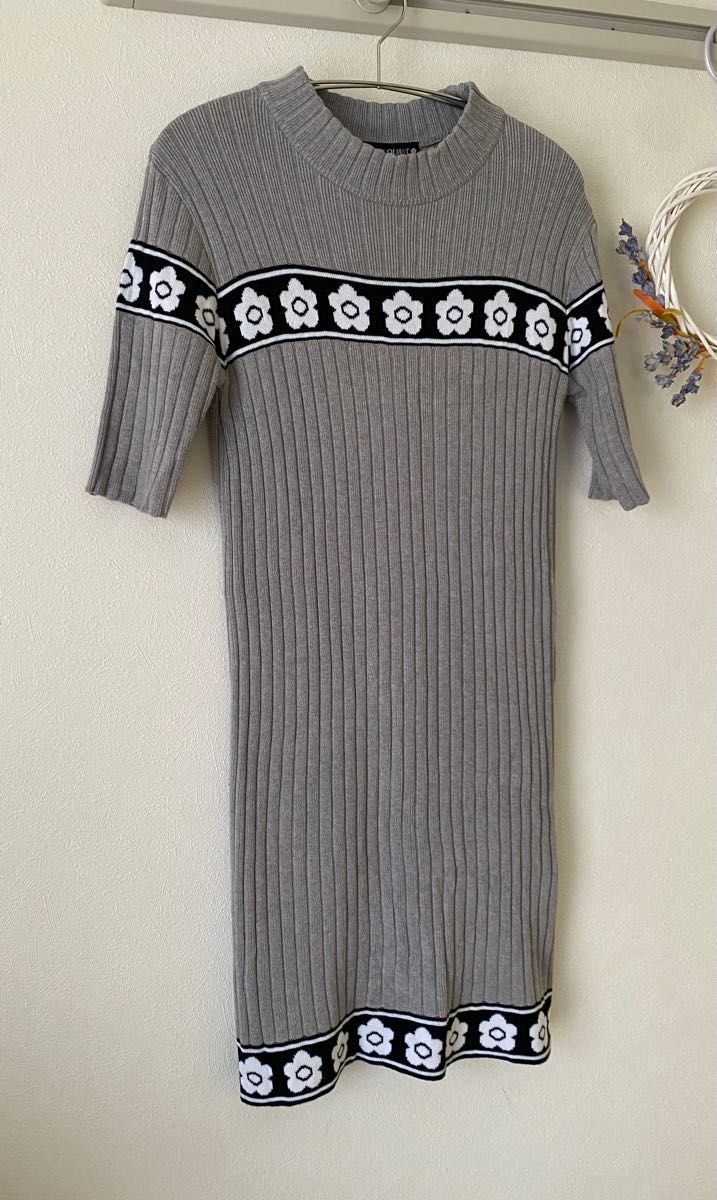 マリークワント MARY QUANT ニットワンピース グレー M(38 マリークワント MARY QUANT ニットワンピース グレー M(38