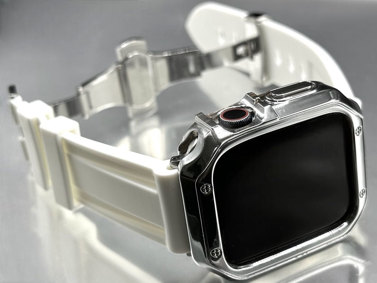 SWアップルウォッチバンド ラバーベルト Apple Watch カバー　ケース 38mm40mm41mm42mm44mm45mm