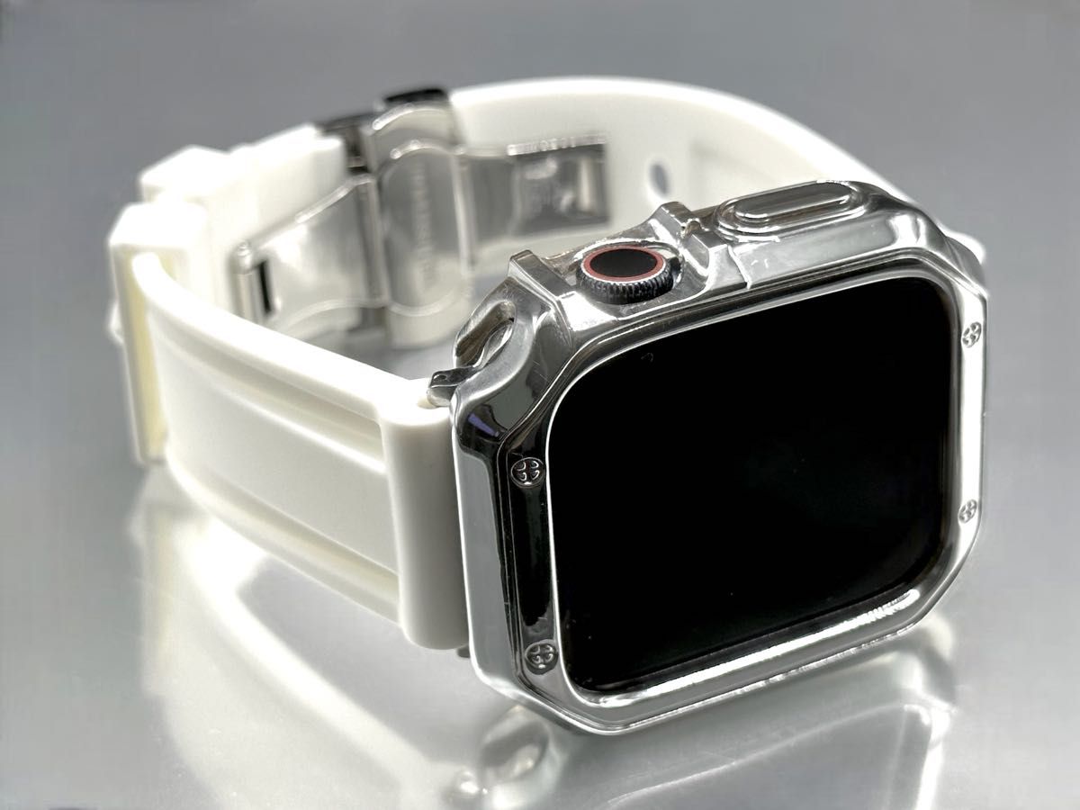 SWアップルウォッチバンド ラバーベルト Apple Watch カバー　ケース 38mm40mm41mm42mm44mm45mm