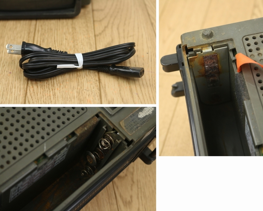[ Hitachi ](MARK5 K-55) portable TV white black tv Junk!! tube .9388