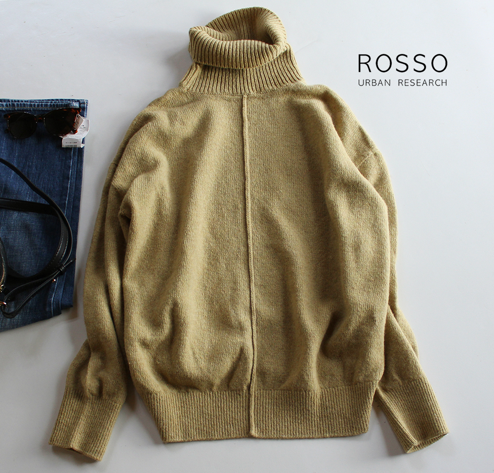 アーバンリサーチROSSOロッソ/バックシームタートルニットくすみ