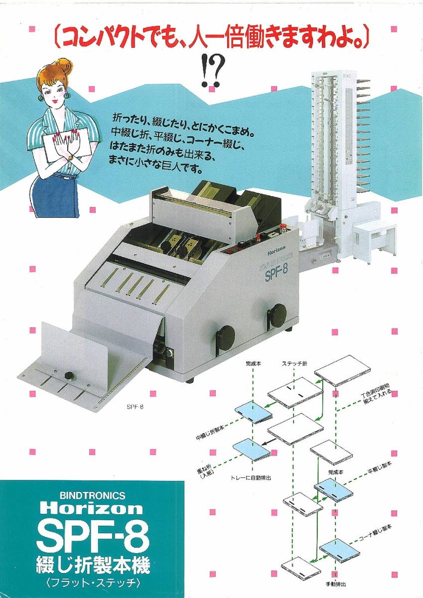 ☆メンテナンス済　これは便利！楽に針金が綴じれて２つに折れる　綴じ折製本機　ホリゾン　SPF-8　中綴じ　平綴じ　中古製本機　☆_画像9