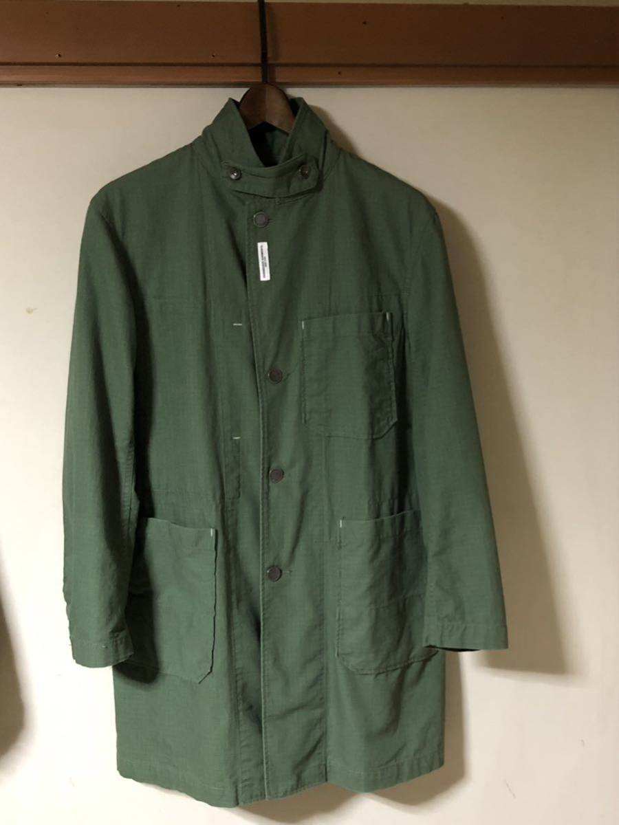 ENGINEERED GARMENTS エンジニアードガーメンツ カーキ リップストップ ショップコート XS チェンジボタン ワークコート RIP STOP_画像4