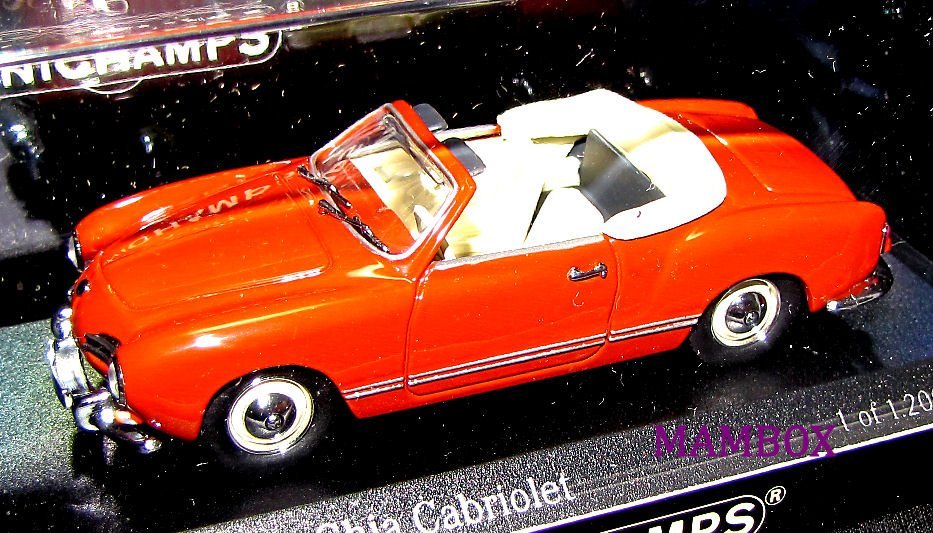【SALE】ミニチャンプス☆1/43 430051037 VW カルマンギア カブリオレ 1957 コーラルレッド1200台限定_画像1