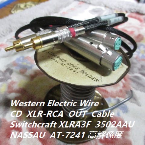#WE【 CD BALANCE(XLR-RCA)Cable WE純正線材】100cm CD専用バランスケーブル ウエスタンWestern Electric Switchcraft NASSAU_画像2