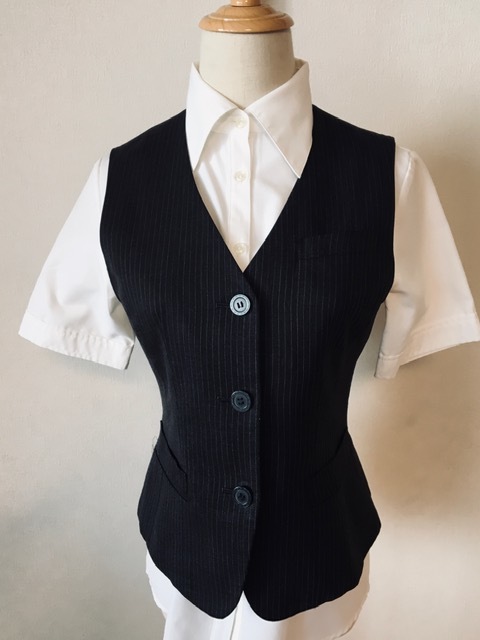 ※Cランク※【中古】IST_13号ベスト（ストライプ）VE-301/SUNPEXIST/かわいいOL制服/おしゃれ会社事務服_画像8