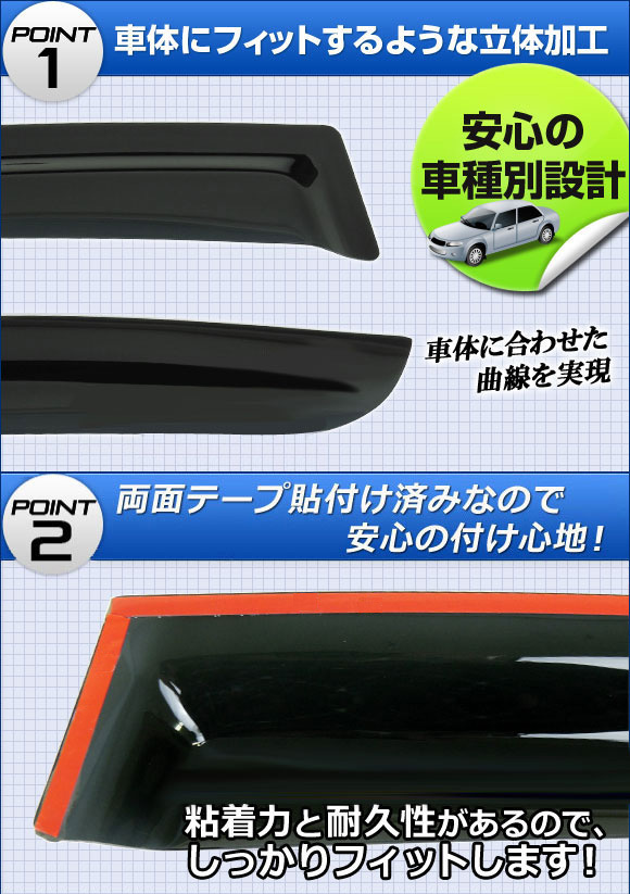 サイドバイザー トヨタ タコマ アクセスキャブ 2005年～2006年 AP-SVT-T77 入数：1セット(2枚)_画像2