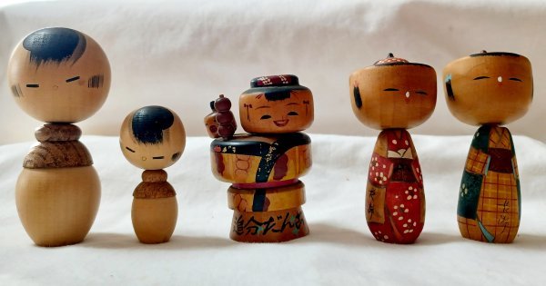 こけし まとめて 10体セット チーム(こ) ☆ 伝統工芸品/民芸品/郷土玩具/日本人形/創作こけし/ヴィンテージ/和製アンティーク/当時物/木製_画像4