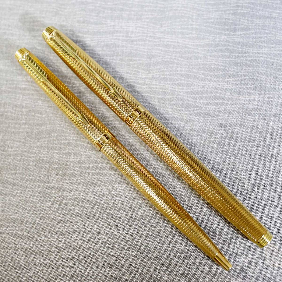 【２本セット】パーカー 万年筆 ボールペン ゴールド グレンドルジュ フランス製 1