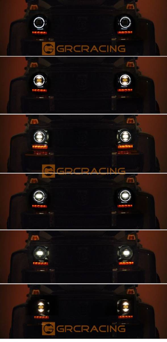 GRC製　G150PG　1/10ラジコン用　 TRX6　G63　6X6　 TRX-6 メルセデス・ベンツ G 63 AMG ー専用LEDライトキット_装着イメージ