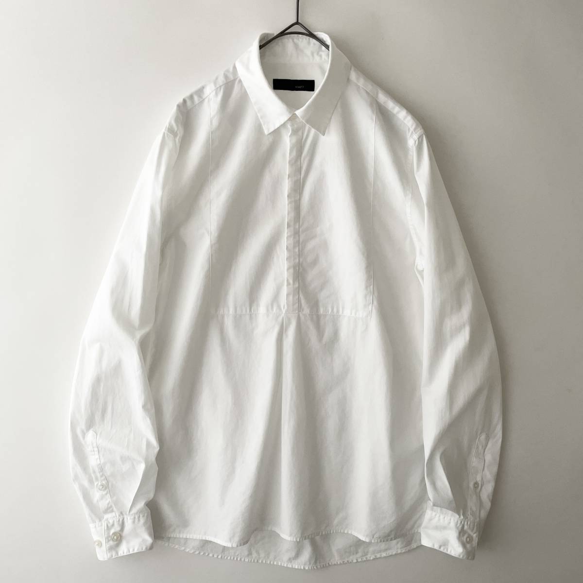 【美品】KNOTT -GALERIE VIE- size/0 (h) 日本製 ノット ギャルリー ヴィー プルオーバーシャツ 長袖 ホワイト 白 shirt JAPAN_画像10