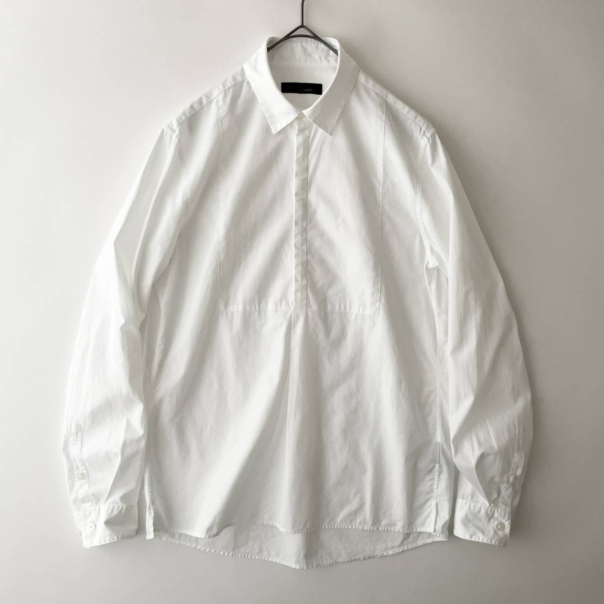 【美品】KNOTT -GALERIE VIE- size/0 (h) 日本製 ノット ギャルリー ヴィー プルオーバーシャツ 長袖 ホワイト 白 shirt JAPAN_画像1
