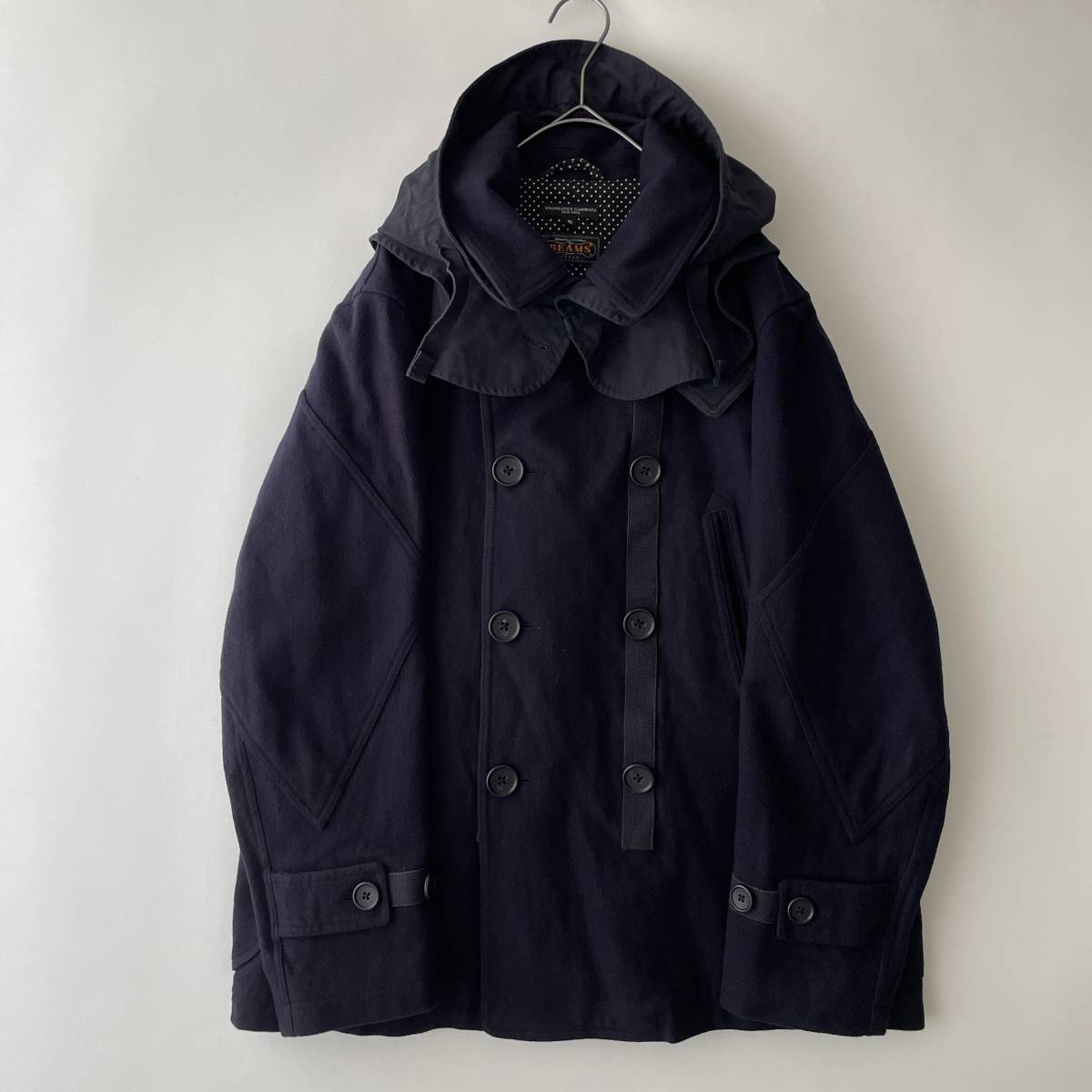 美品 ENGINEERED GARMENTS × BEAMS PLUS size/S (td) フーデッドPコート メルトンジャケット エンジニアードガーメンツ USA製 coat jacket