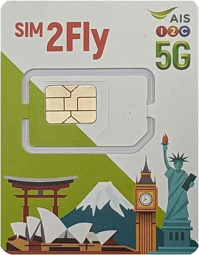 AIS SIM2Flyアジア32ヶ国プリペイドSIMカード / データ通信6GB / 8日間(192時間) 1枚※送料無料_画像1