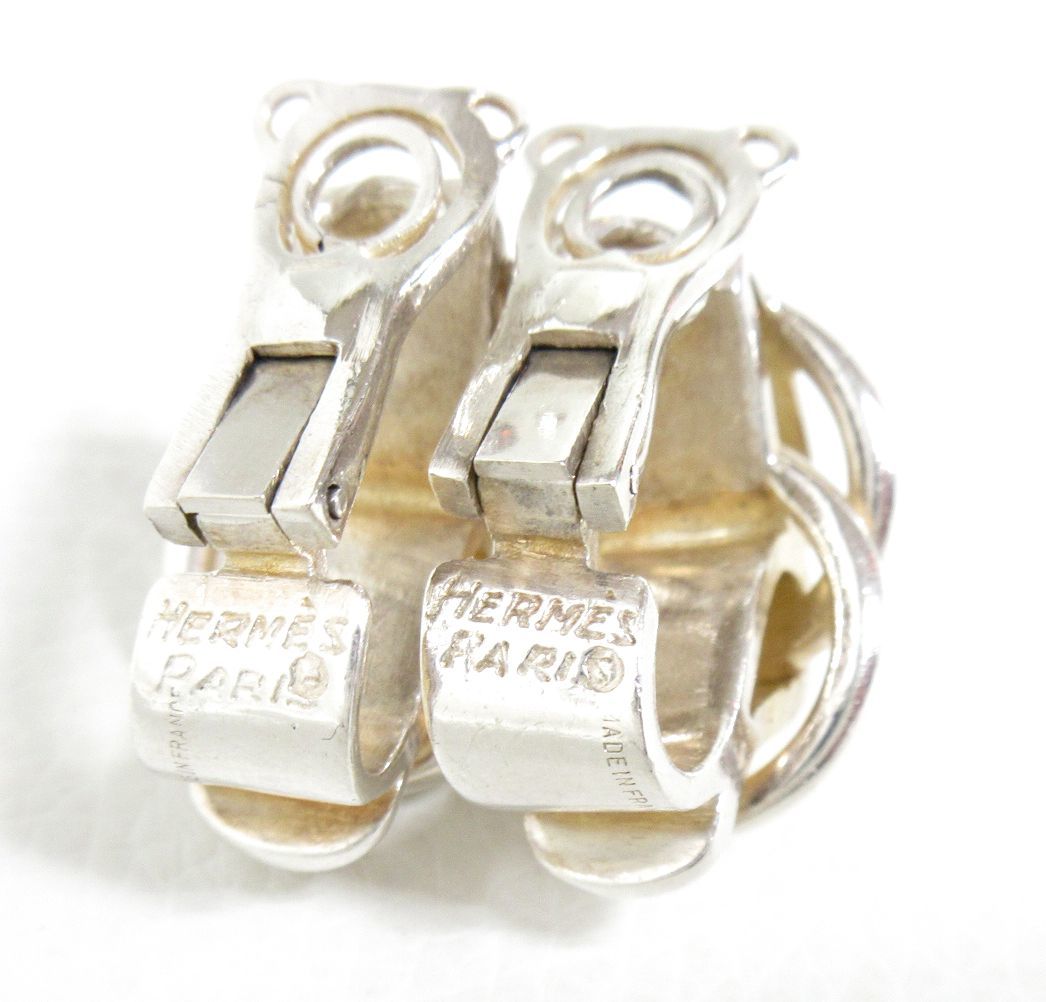 12053*[SALE]HERMES Hermes du The no- earrings silver 925 MADE IN FRANCE used USED