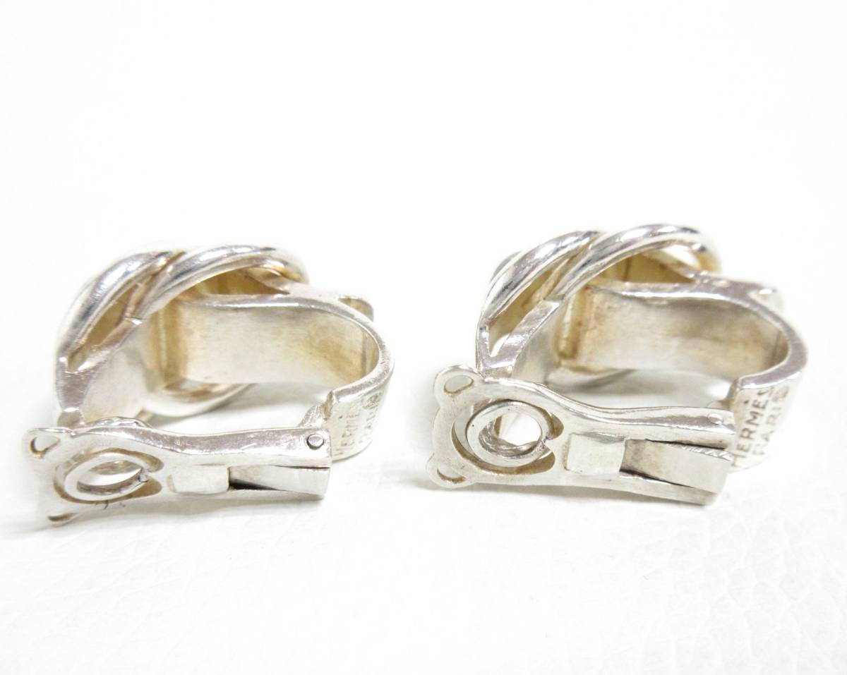 12053*[SALE]HERMES Hermes du The no- earrings silver 925 MADE IN FRANCE used USED