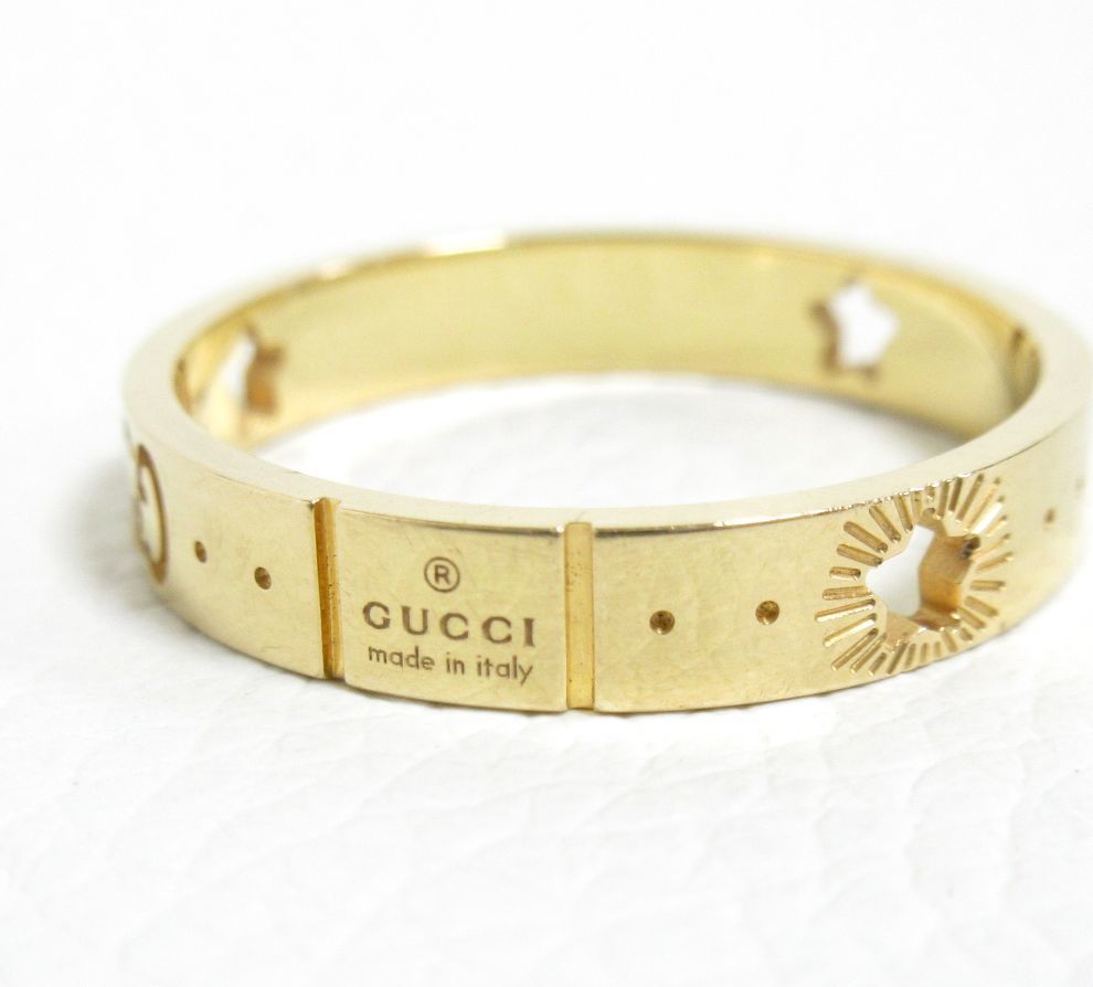 12146◆GUCCI グッチ アイコンスターリング Au750 K18【＃22/約21号】MADE IN ITALY 中古 USED_画像5