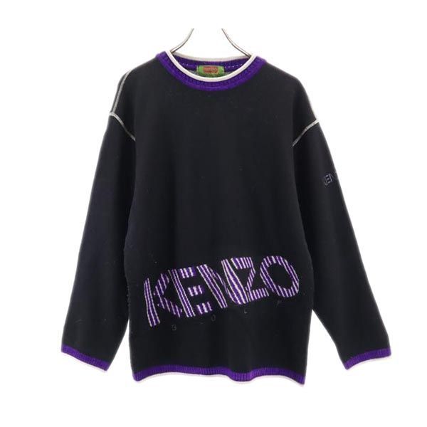 ケンゾー 90s オールド ゴルフ ウールブレンド 長袖 セーター ゴルフウェア 2 ブラック系 KENZO GOLF メンズ 231022