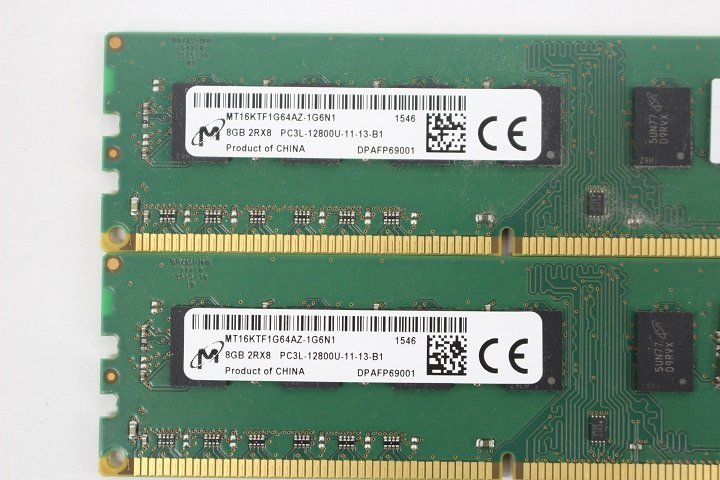 Micron MT16KTF1G64AZ-1G6N1 DDR3 PC3L-12800U 8GB×2枚☆合計16GB☆メモリ☆_画像2
