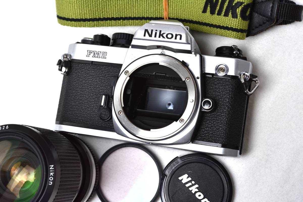 きれいな動作品】Nikon ニコン New FM2シルバー前期型ズームレンズ
