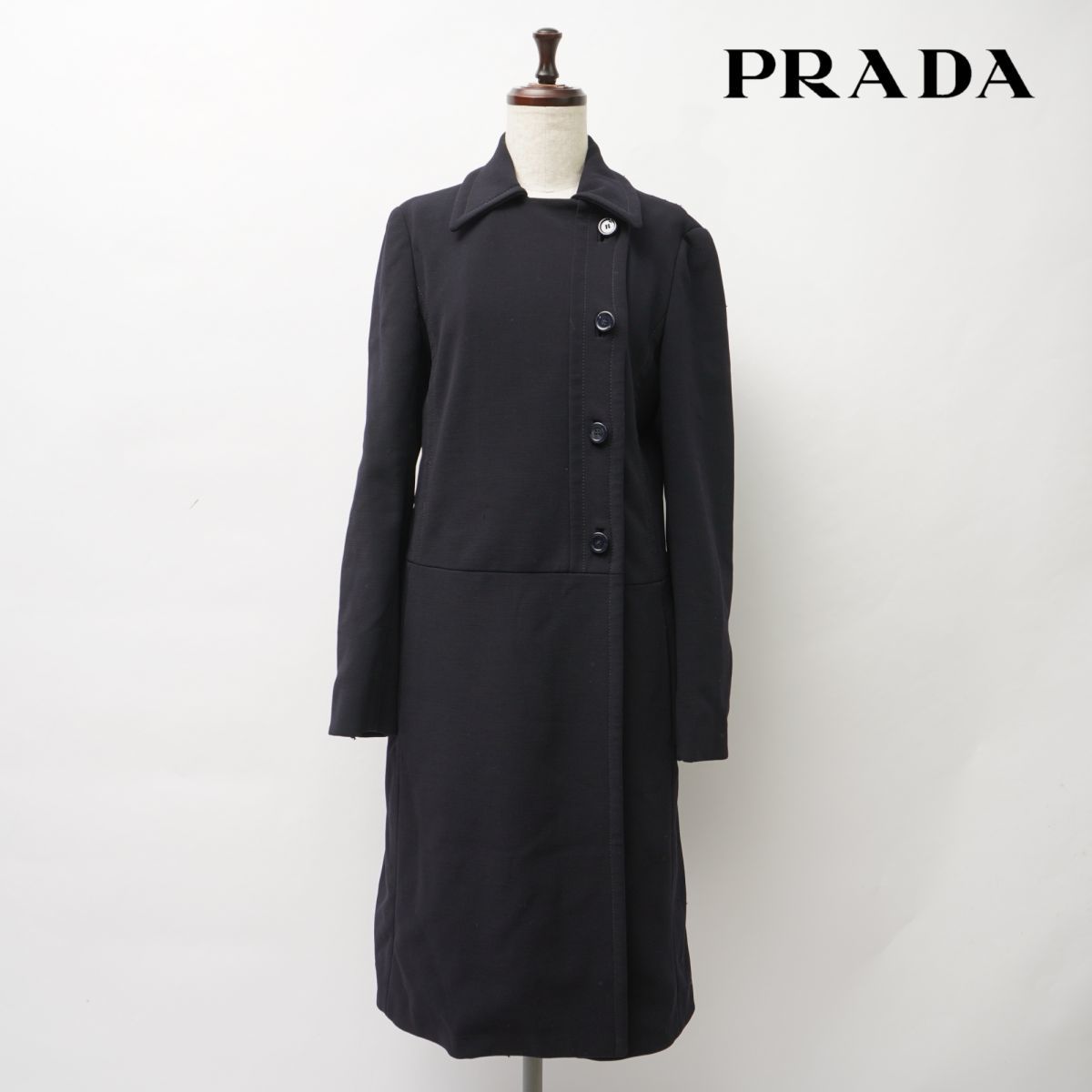 古典 ジャケット アシンメトリーデザインロングコート プラダ PRADA