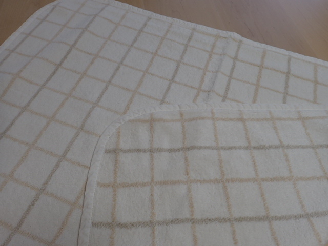 [ beautiful goods ] buggy Kett lap blanket blanket organic cotton 86.×70. eggshell white check pattern made in Japan 
