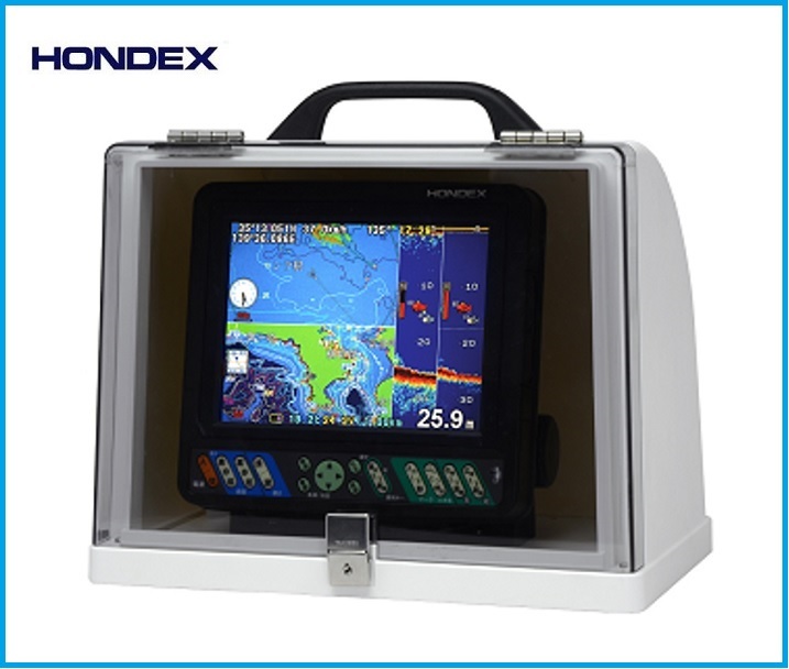 【史上最も激安】 固定取付型 GB01 魚探ボックス 抜差蝶番 新型 HONDEX 魚探BOX ホンデックス モニター5型～