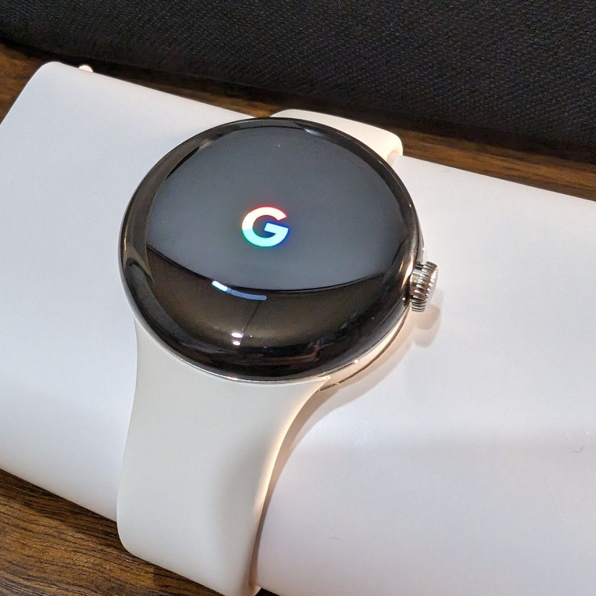 Google Pixel Watch Polished Silver ステンレス ケース/Chalk GA03182