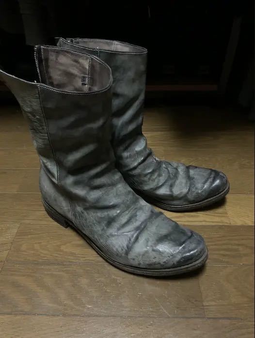 A1923 A Diciannoveventitre デュアルジップ ブーツ コードバン