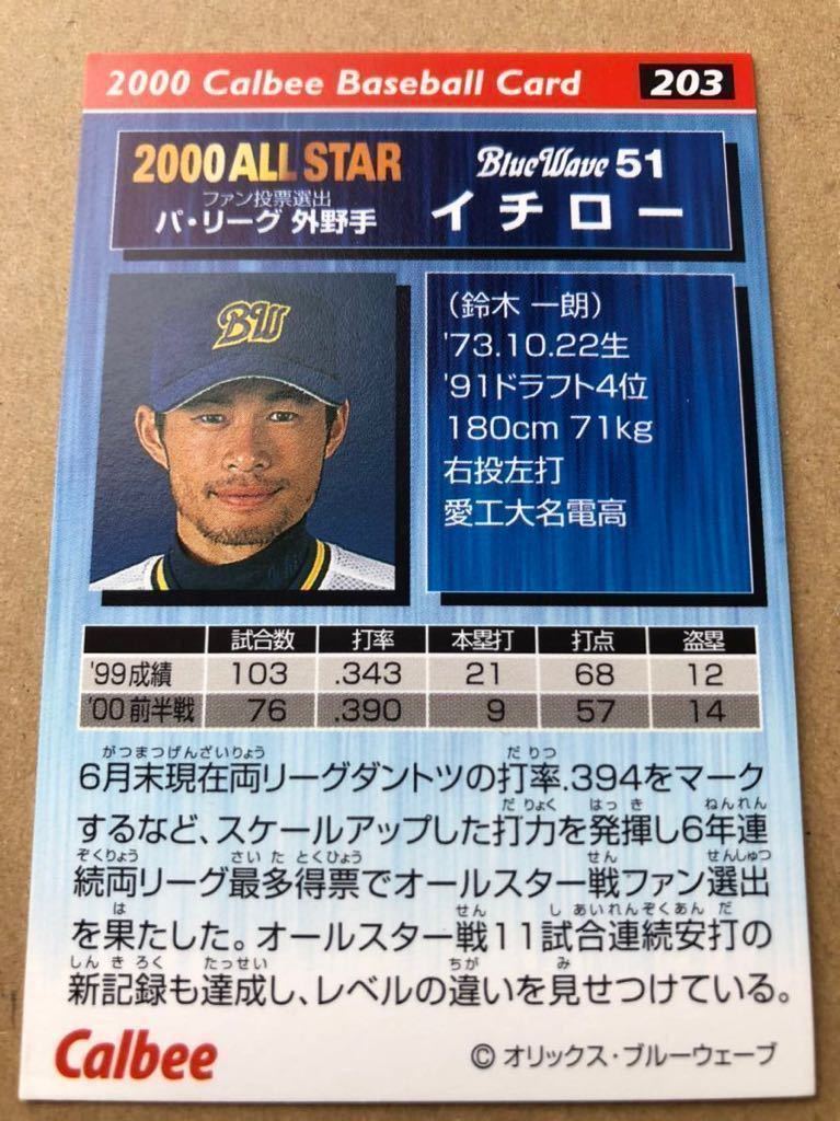 2000年 カルビープロ野球カード No.203 イチロー 金箔サイン_画像2