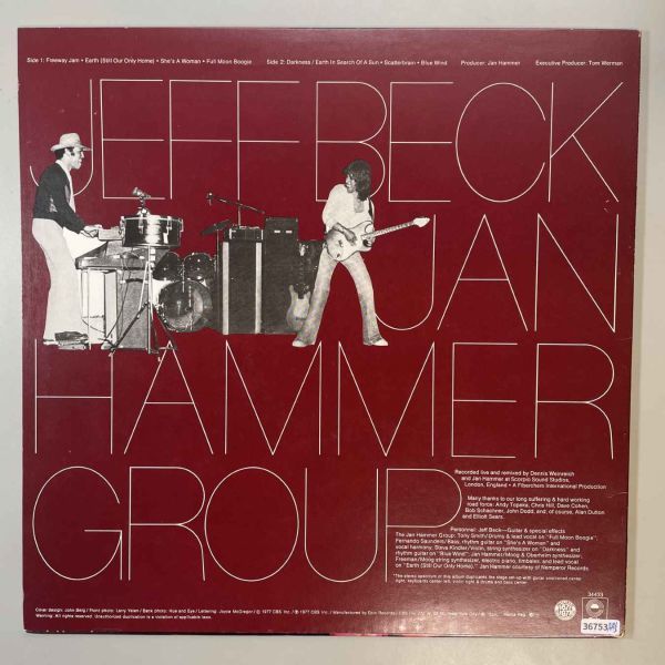 36753★美盤【US盤】 Jeff Beck With The Jan Hammer Group / Live_画像2