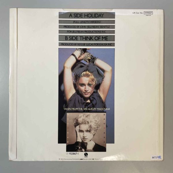 36727★良盤【UK盤】 Madonna / Holiday ★12inch 45回転の画像2