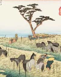 額装 歌川広重 (Utagawa Hiroshige) 木版画 東海道五十三次 #40 池鯉鮒