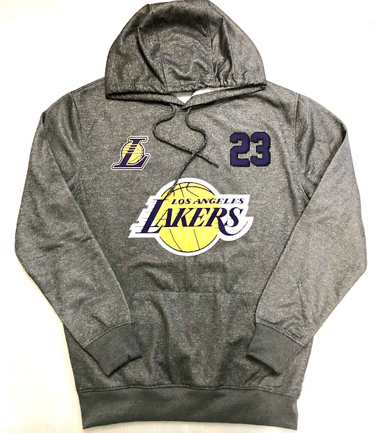 BH90)UNK Los Angeles Lakers レブロン ジェームズ 23 プルオーバパーカー/ロサンゼルス・レイカーズ/XL/USサイズ/HIPHOP/B系_画像1